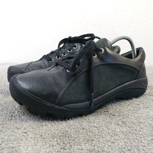 Keen Presidio Womens Size 10 Shoes Hiking Sneakers Black Leather Low Top Lace Up
